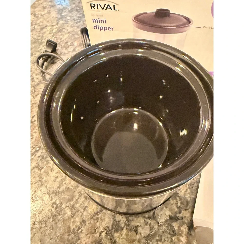 Rival Mini Dipper 0.6 Quart Slow Cooker Stainless Steel Dip Warmer MD-YHB06A